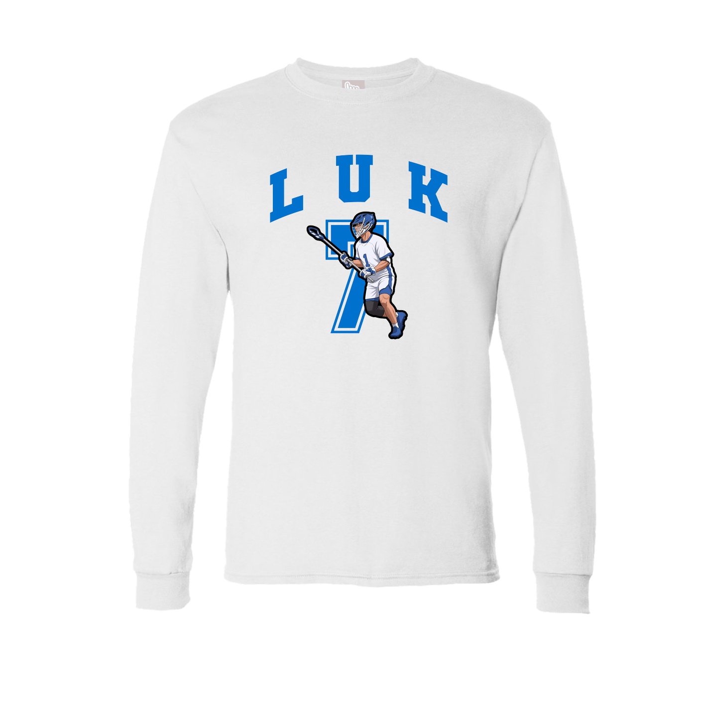 Long Sleeve Tee — Number in White