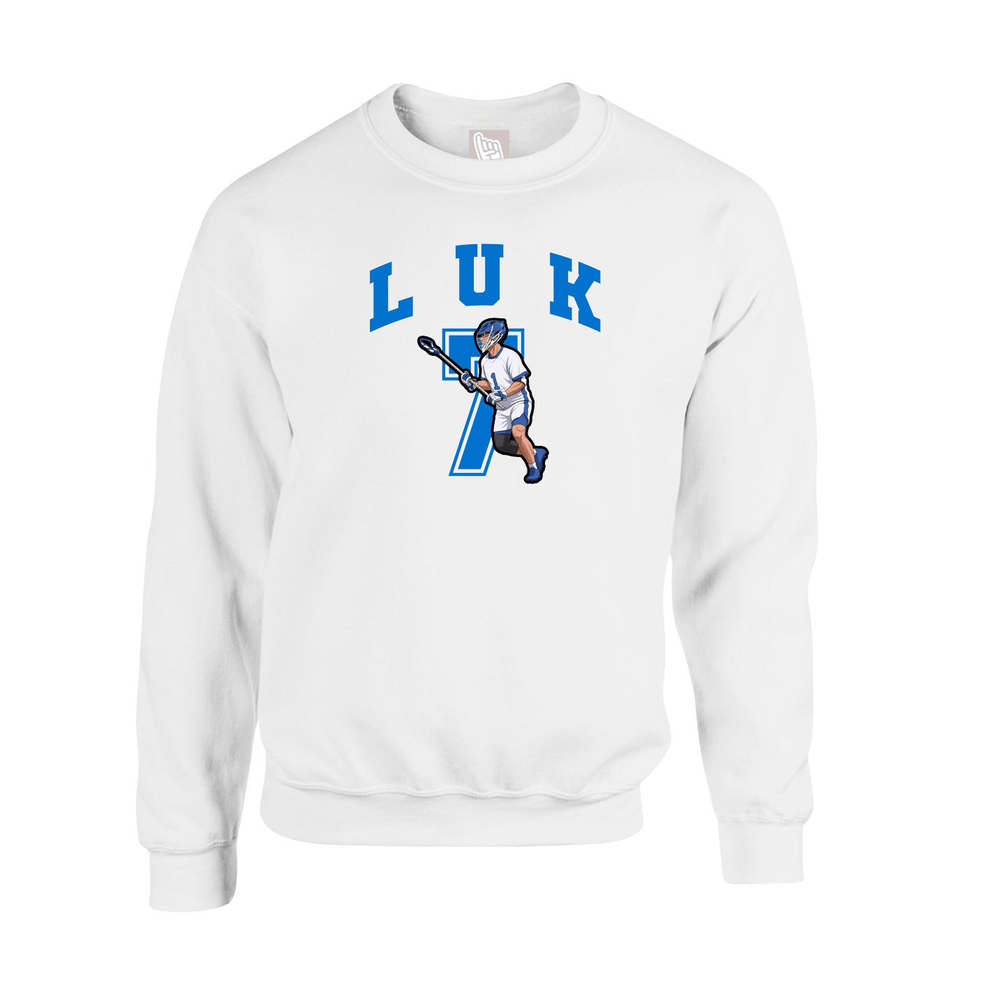 Fleece Crew — Number in White