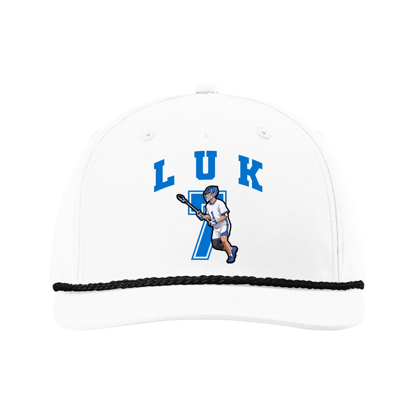 Five-Panel Classic Rope Cap — Number in White