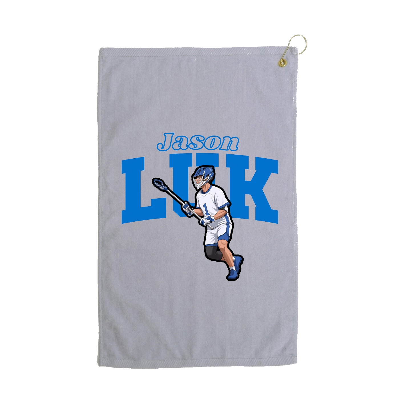 Golf Towel — Name Arch in Grey