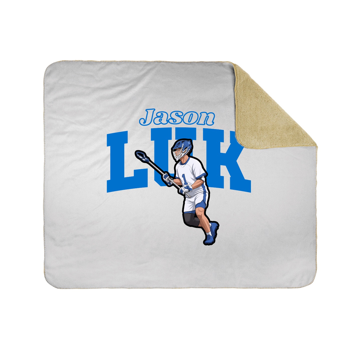 Throw Blanket — Name Arch in White
