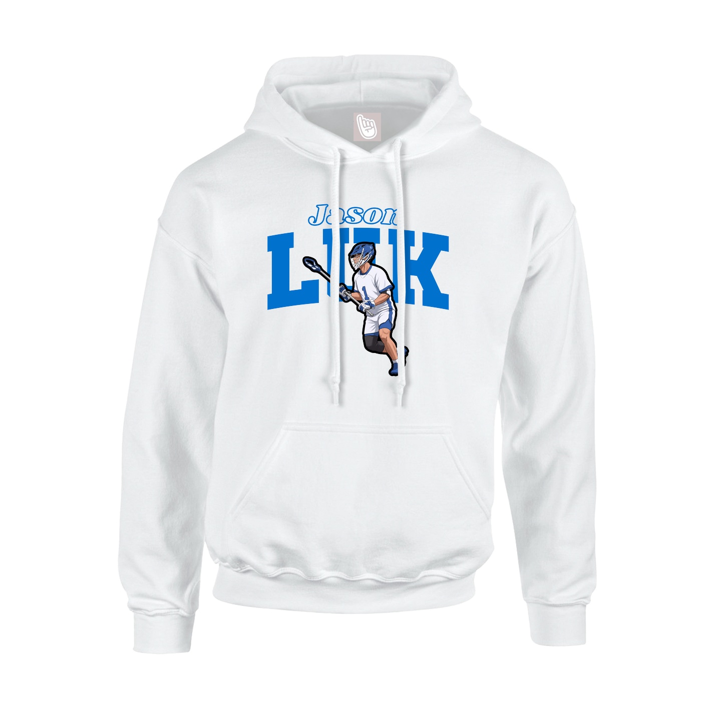 Youth Hoodie — Name Arch in White