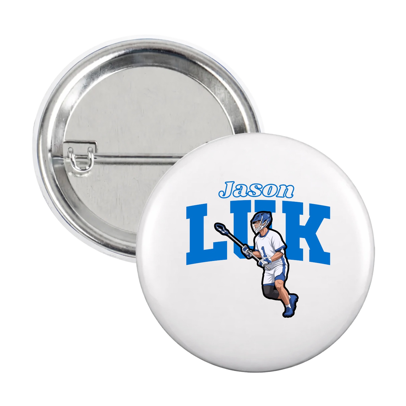 Game Day Button — Name Arch in White