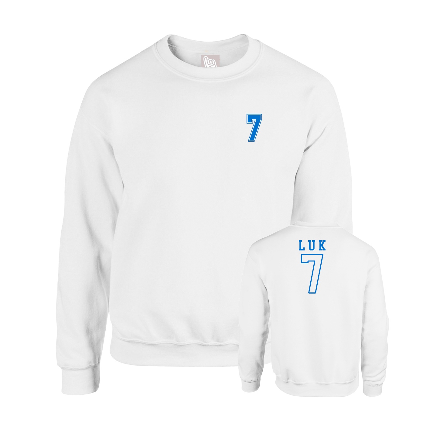 Fleece Crew — Chest Back in White