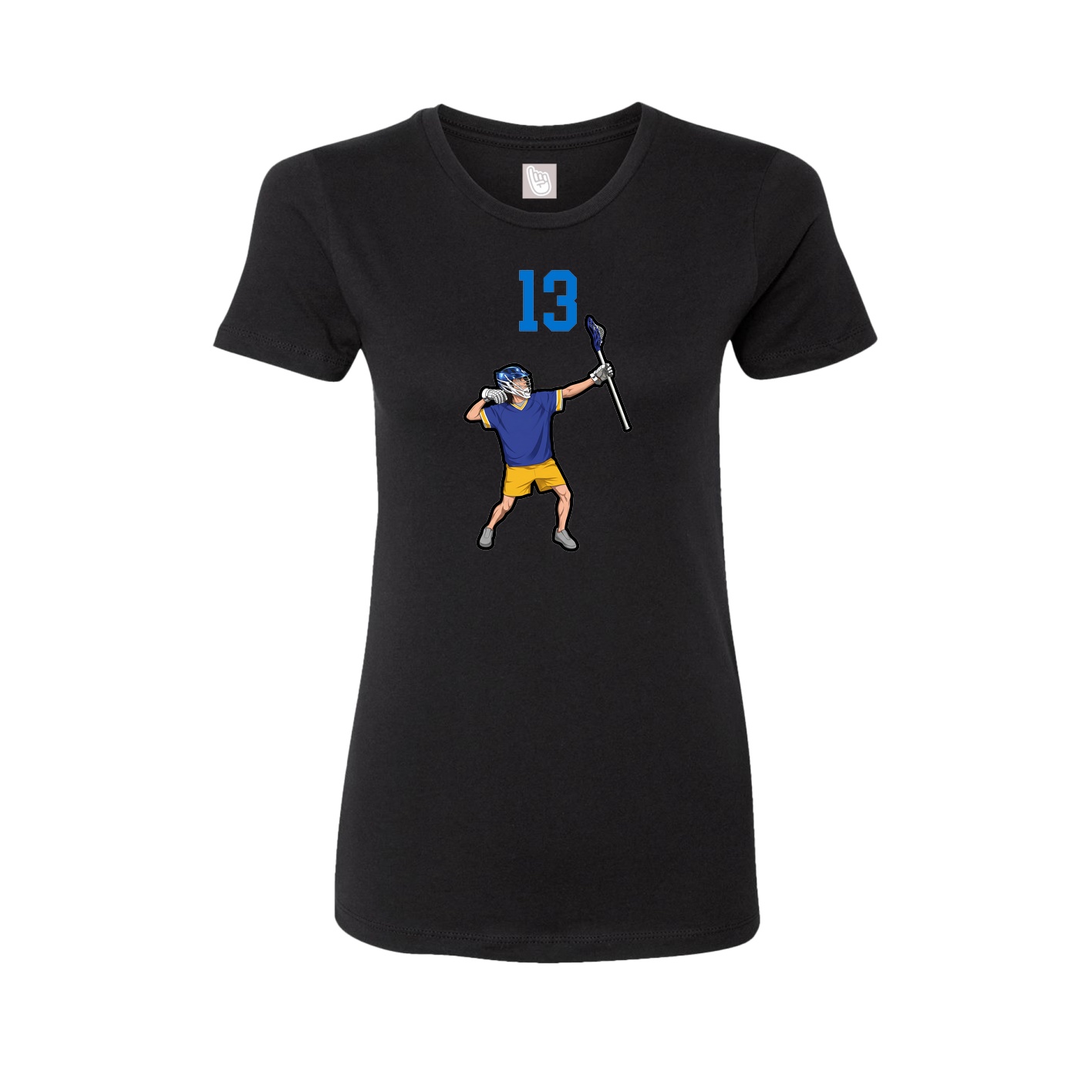 Fitted Women's Tee — Number Top in Black