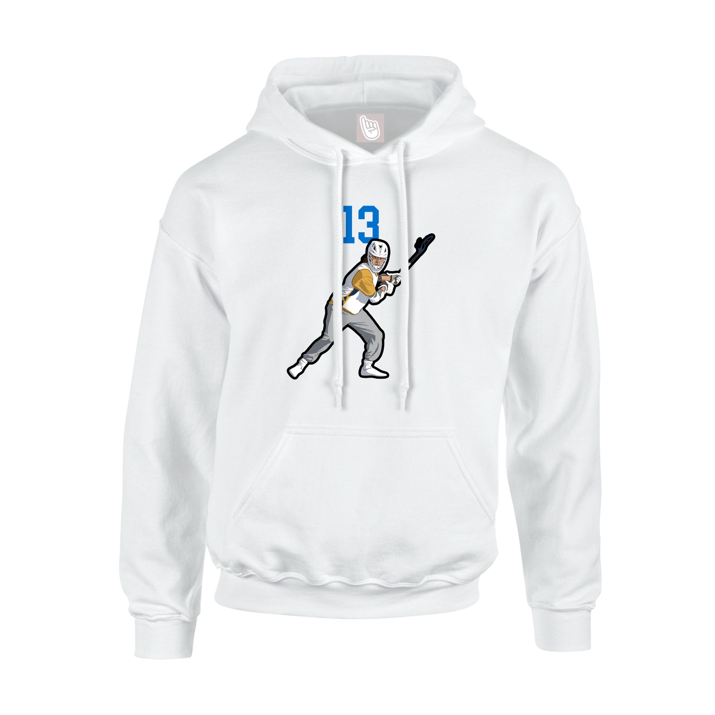 Youth Hoodie — Number Top in White