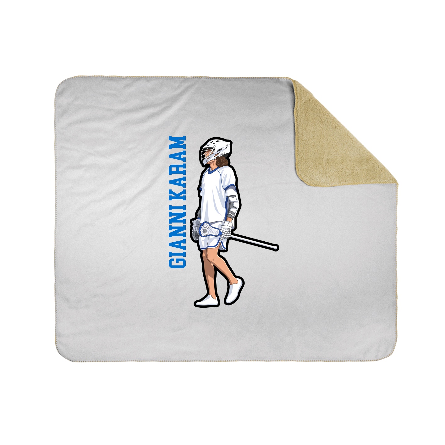 Throw Blanket — Name Vertical in White