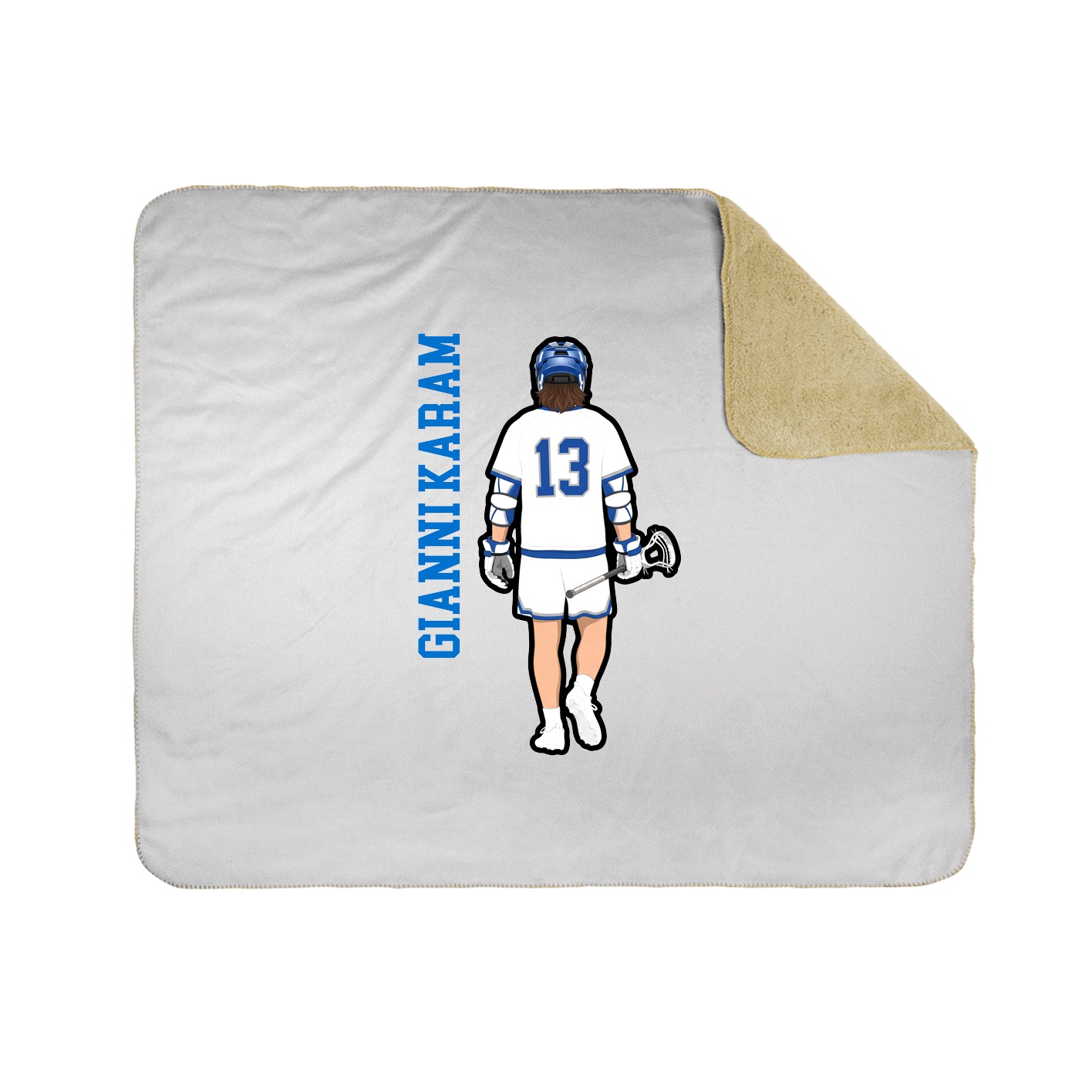 Throw Blanket — Name Vertical in White