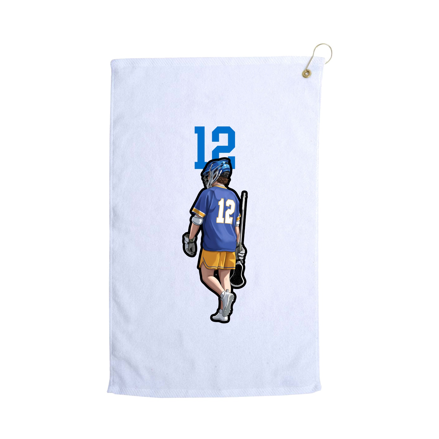 Golf Towel — Number Top in White