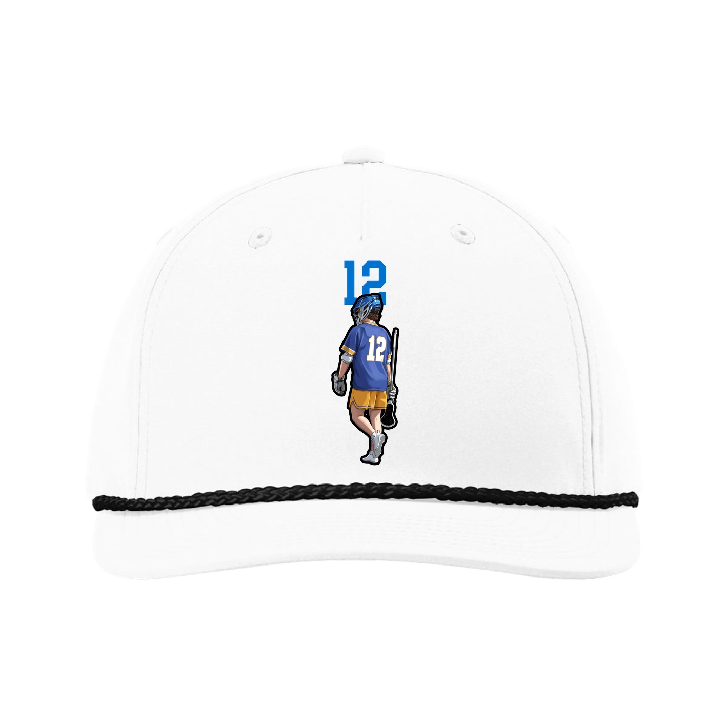 Five-Panel Classic Rope Cap — Number Top in White
