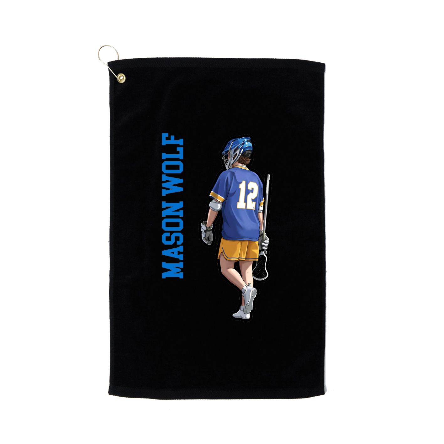 Golf Towel — Name Vertical in Black