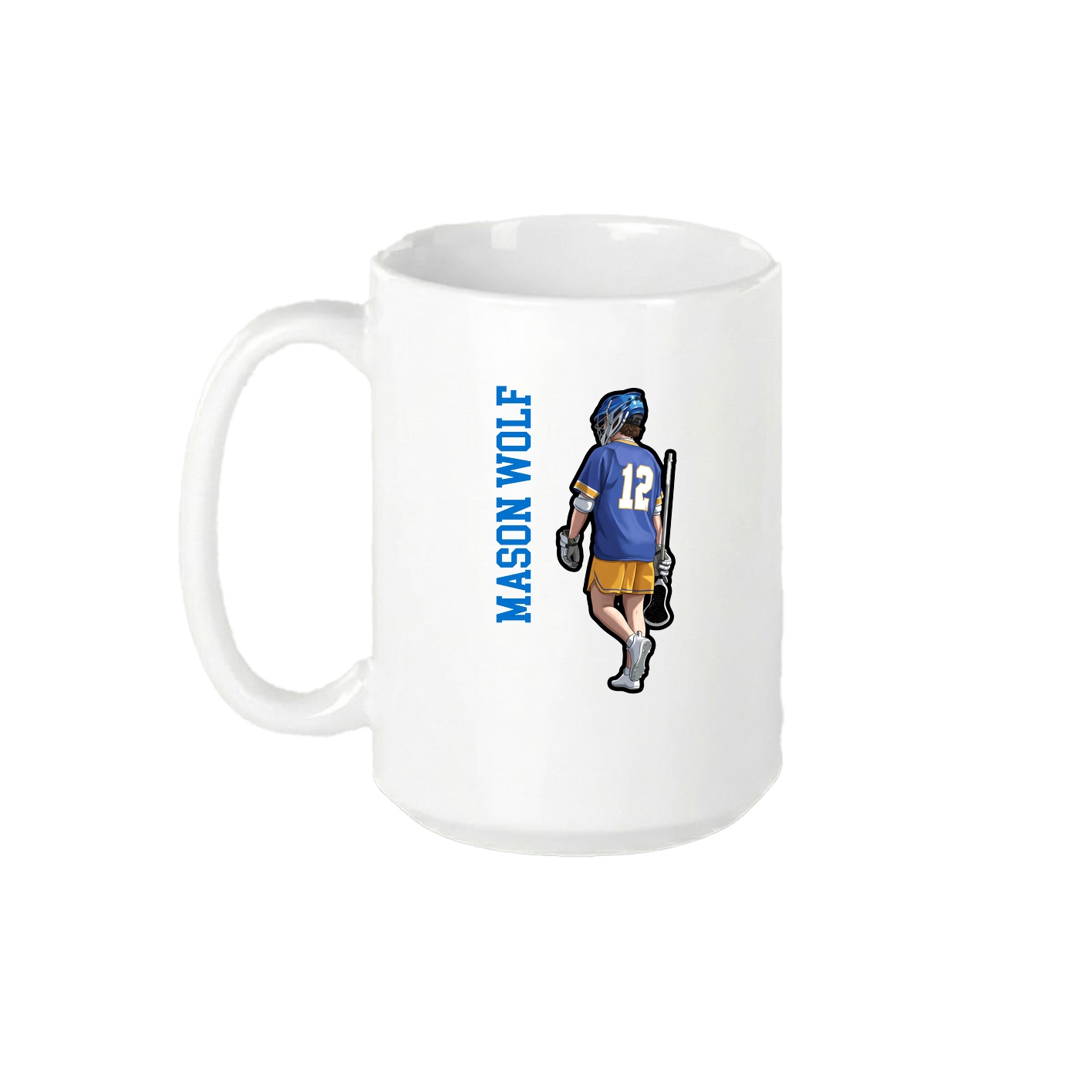 15oz Coffee Mug — Name Vertical in White