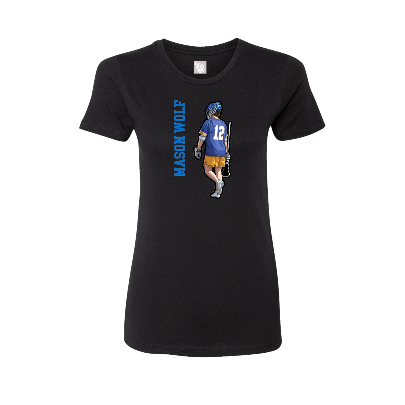 Womens Tee — Name Vertical in Black