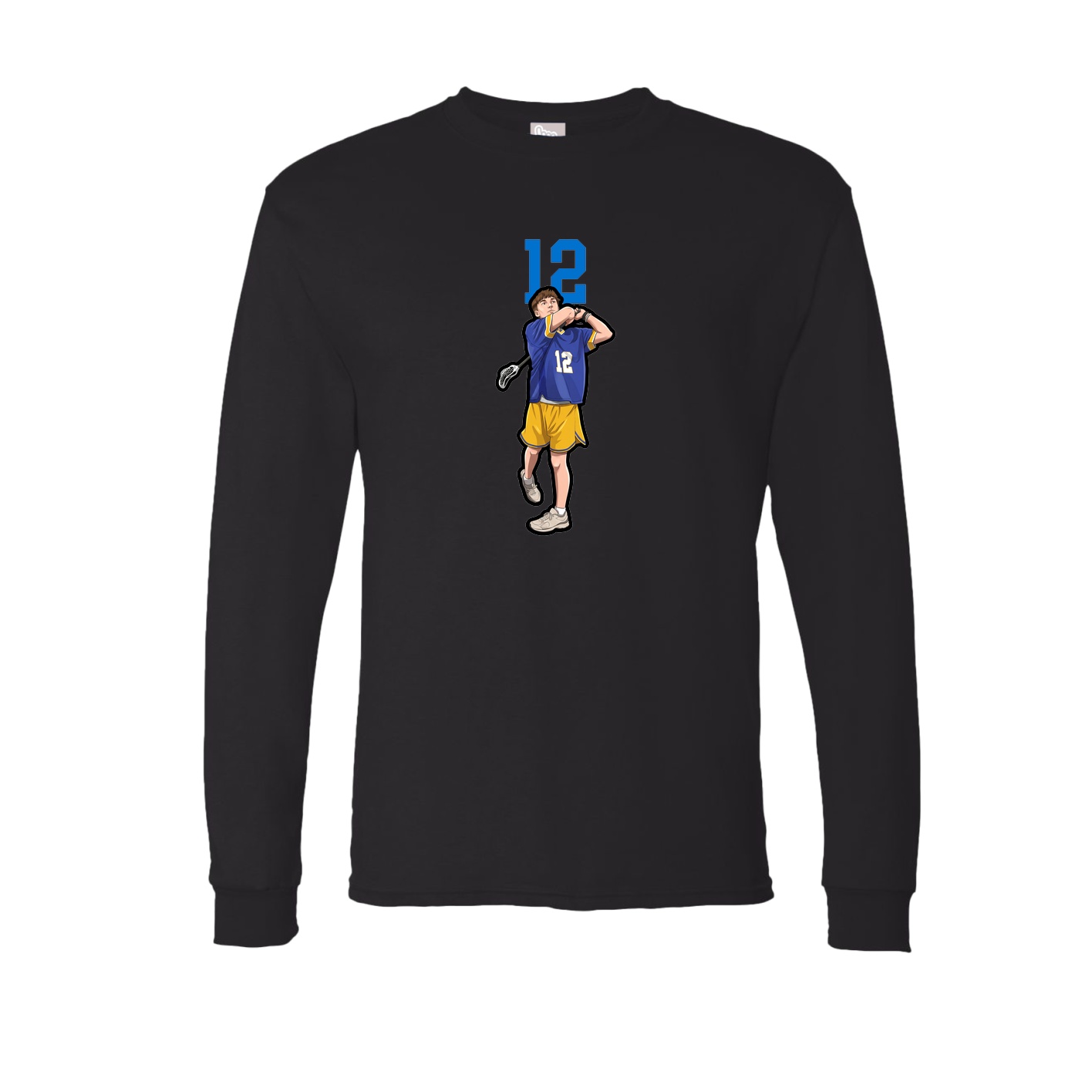 Long Sleeve Tee — Number Top in Black