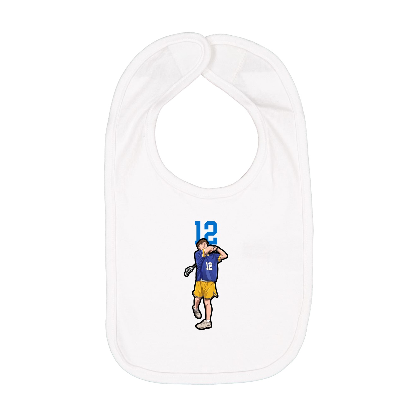 Infant Bib — Number Top in White