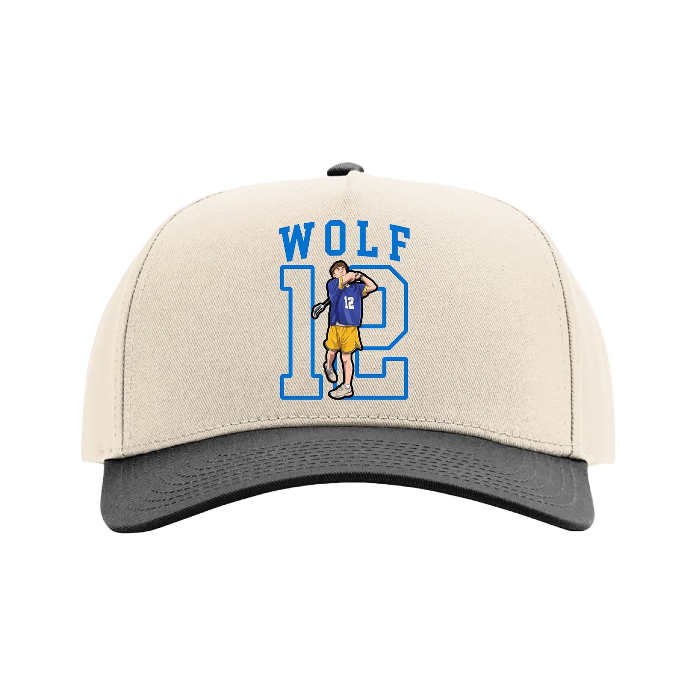 Full Fabric Five-Panel Champ Cap — Shirsey in Cream/Black