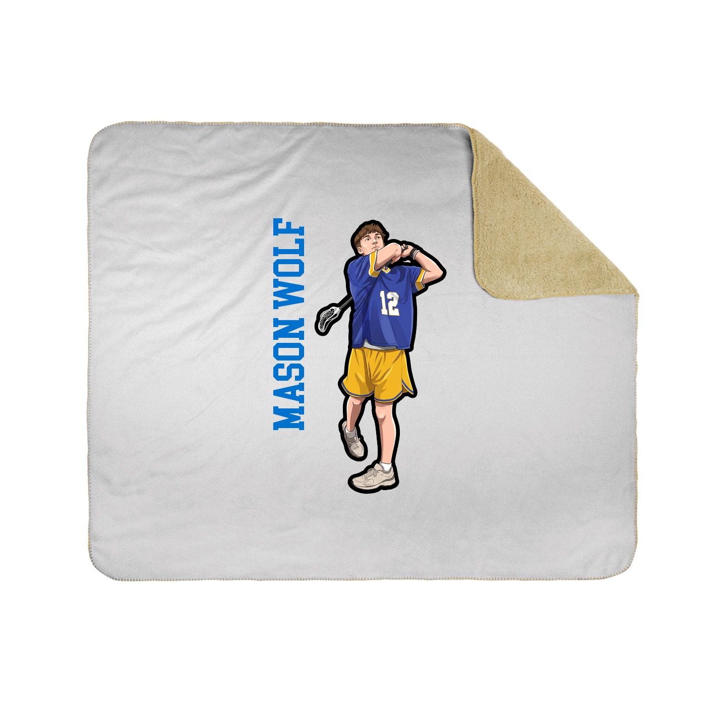 Throw Blanket — Name Vertical in White