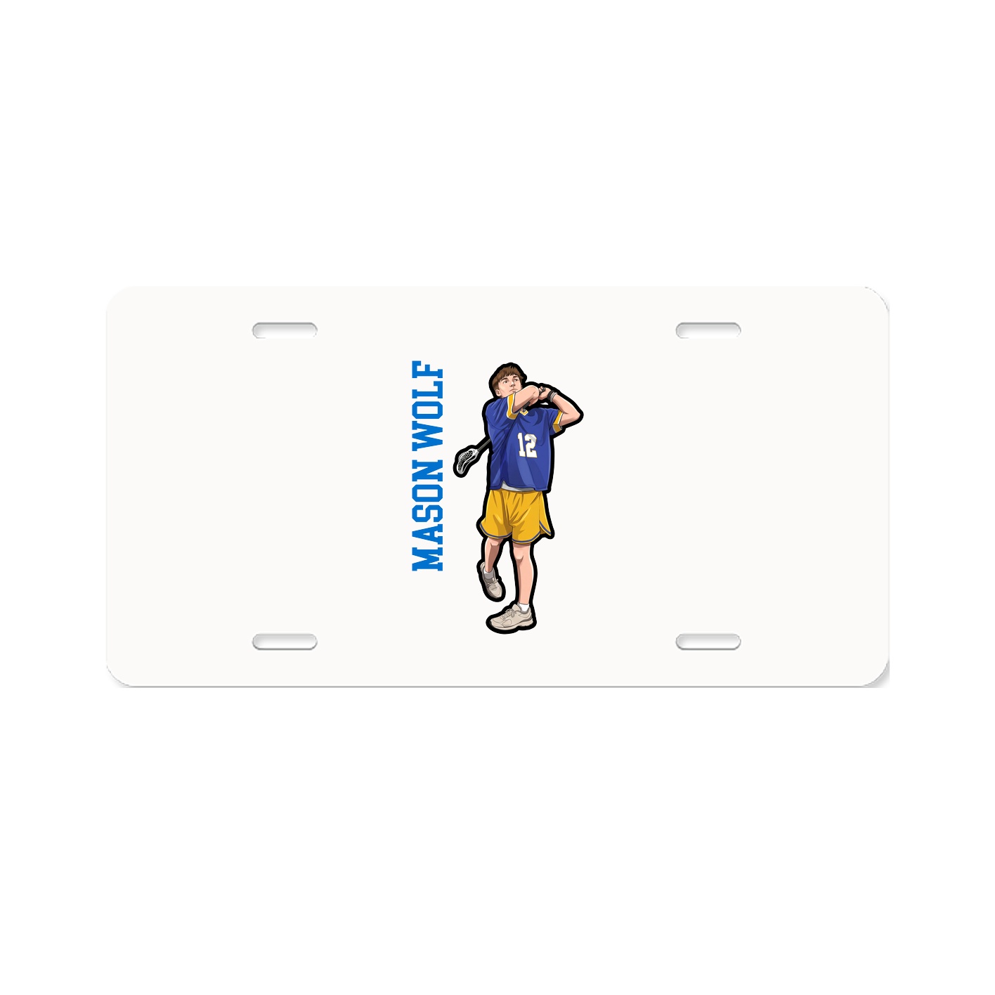 License Plate — Name Vertical in Classic