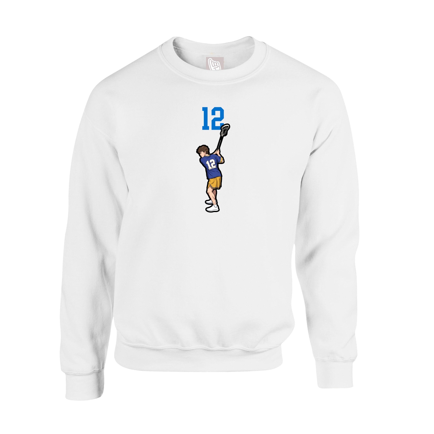 Fleece Crew — Number Top in White