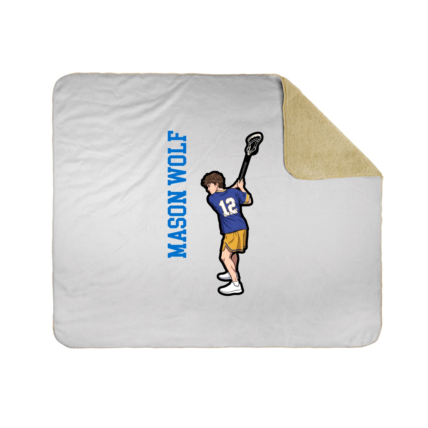 Throw Blanket — Name Vertical in White