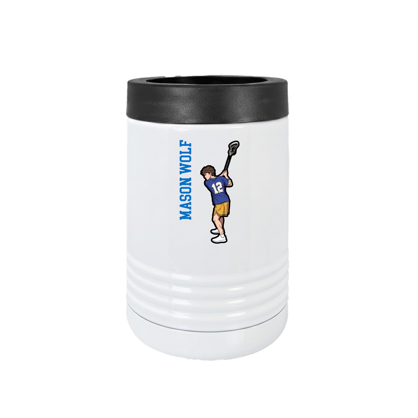 Beverage Holder — Name Vertical in White