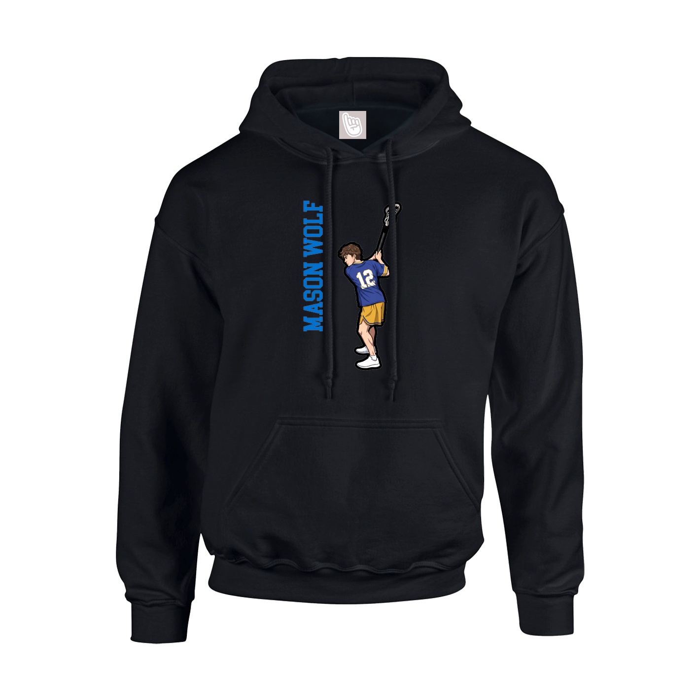 Hoodie — Name Vertical in Black