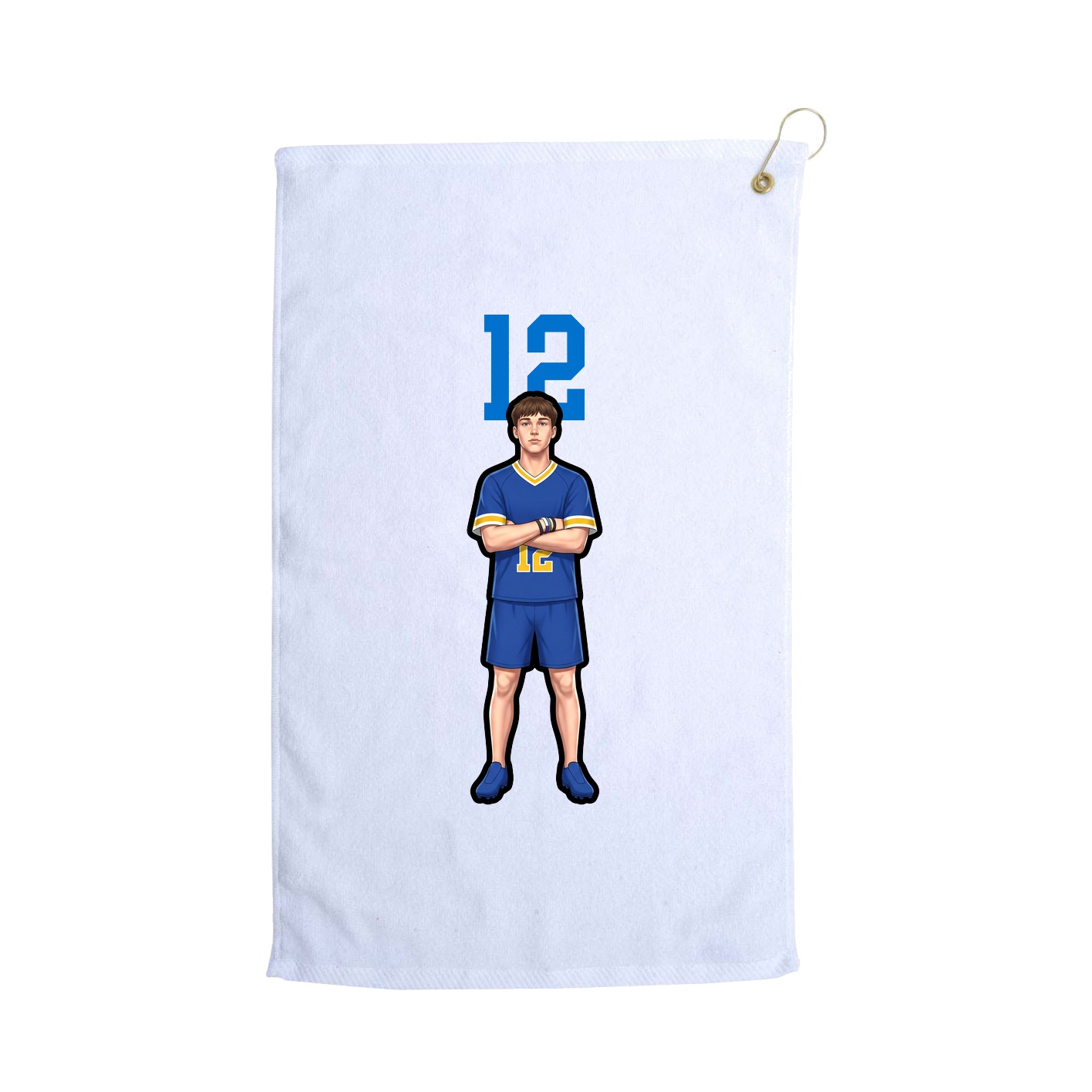 Golf Towel — Number Top in White