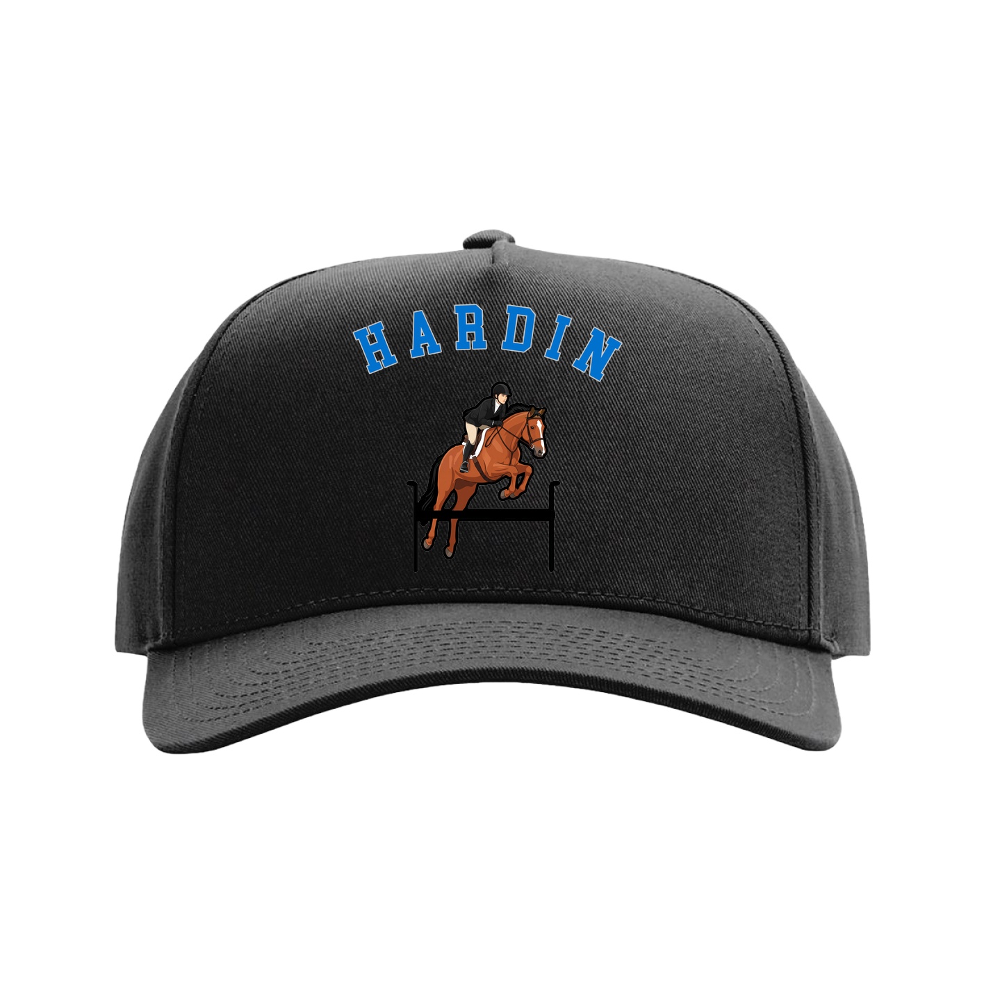 Full Fabric Five-Panel Champ Cap — Shirsey Arch in Black