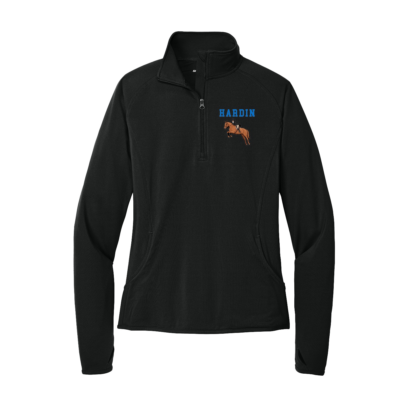 Women's Q-Zip Pullover — Shirsey in Black