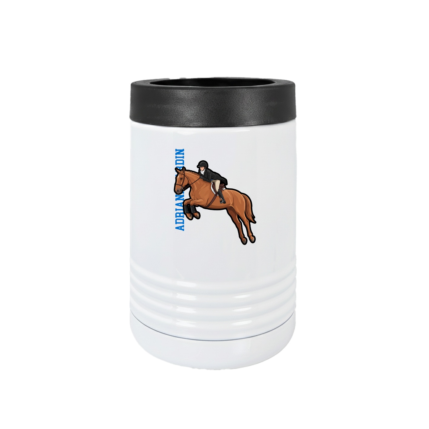 Beverage Holder — Name Vertical in White