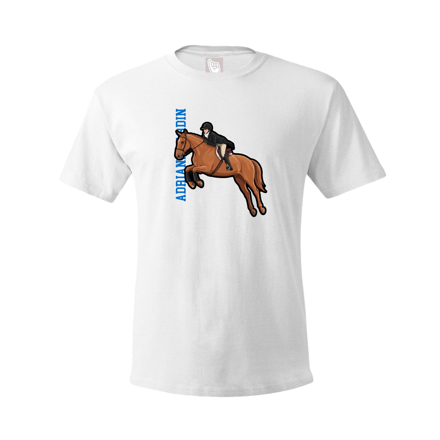 Tee — Name Vertical in White