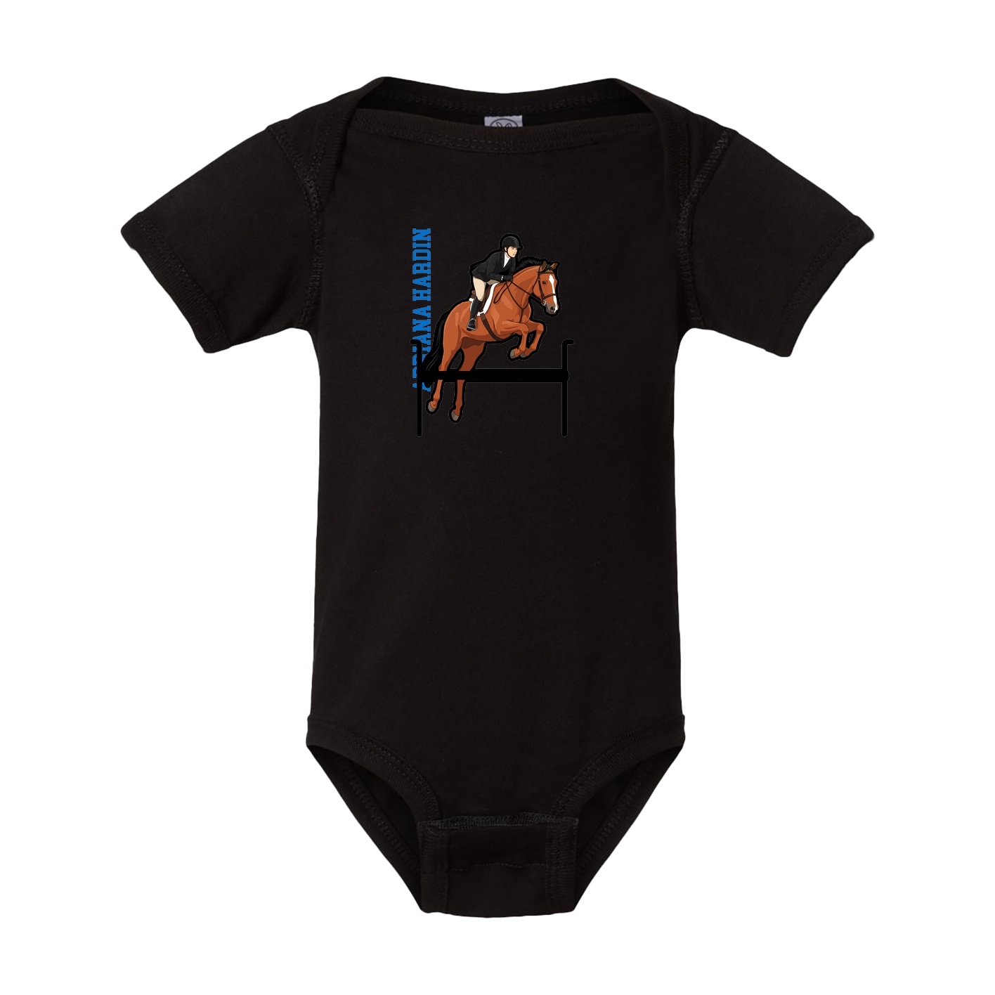 Baby Onesie — Name Vertical in Black