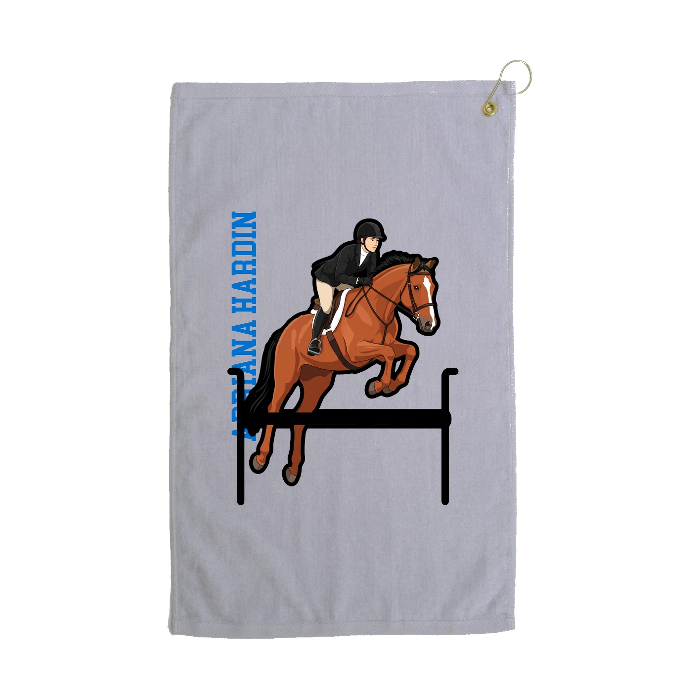 Golf Towel — Name Vertical in Grey
