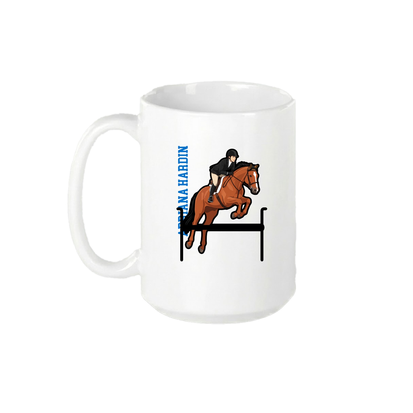 15oz Coffee Mug — Name Vertical in White