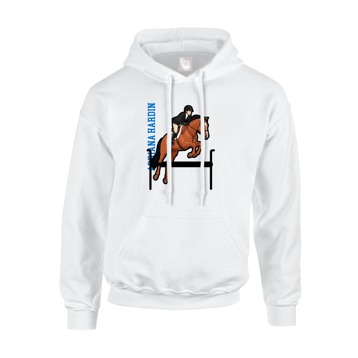 Youth Hoodie — Name Vertical in White