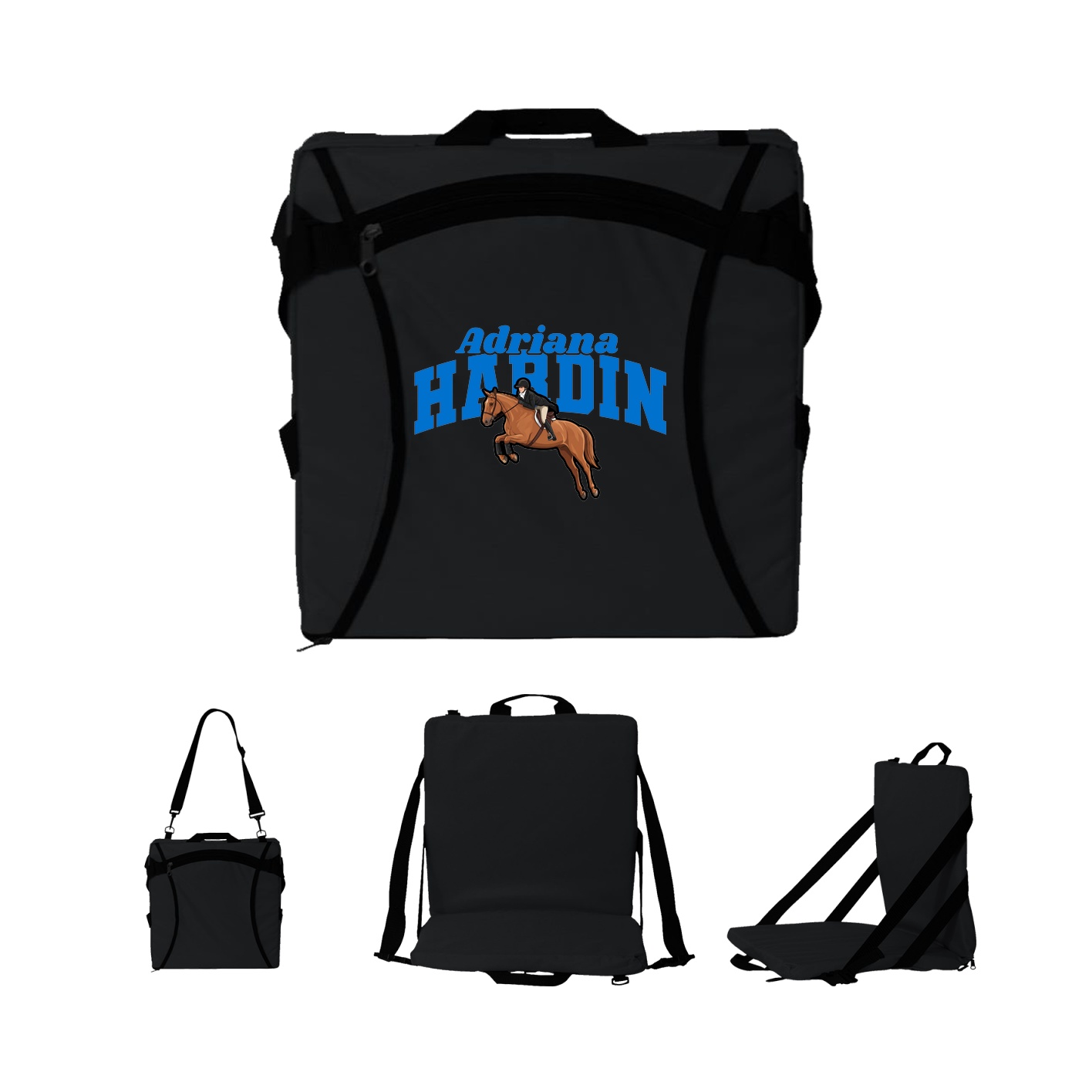Folding Stadium Seat — Signature Arch in Black