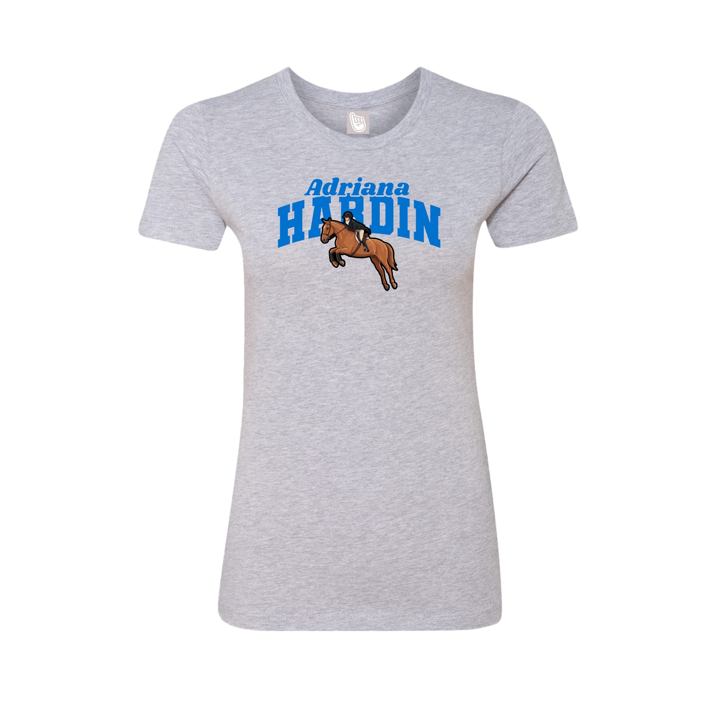 Fitted Women's Tee — Signature Arch in Grey