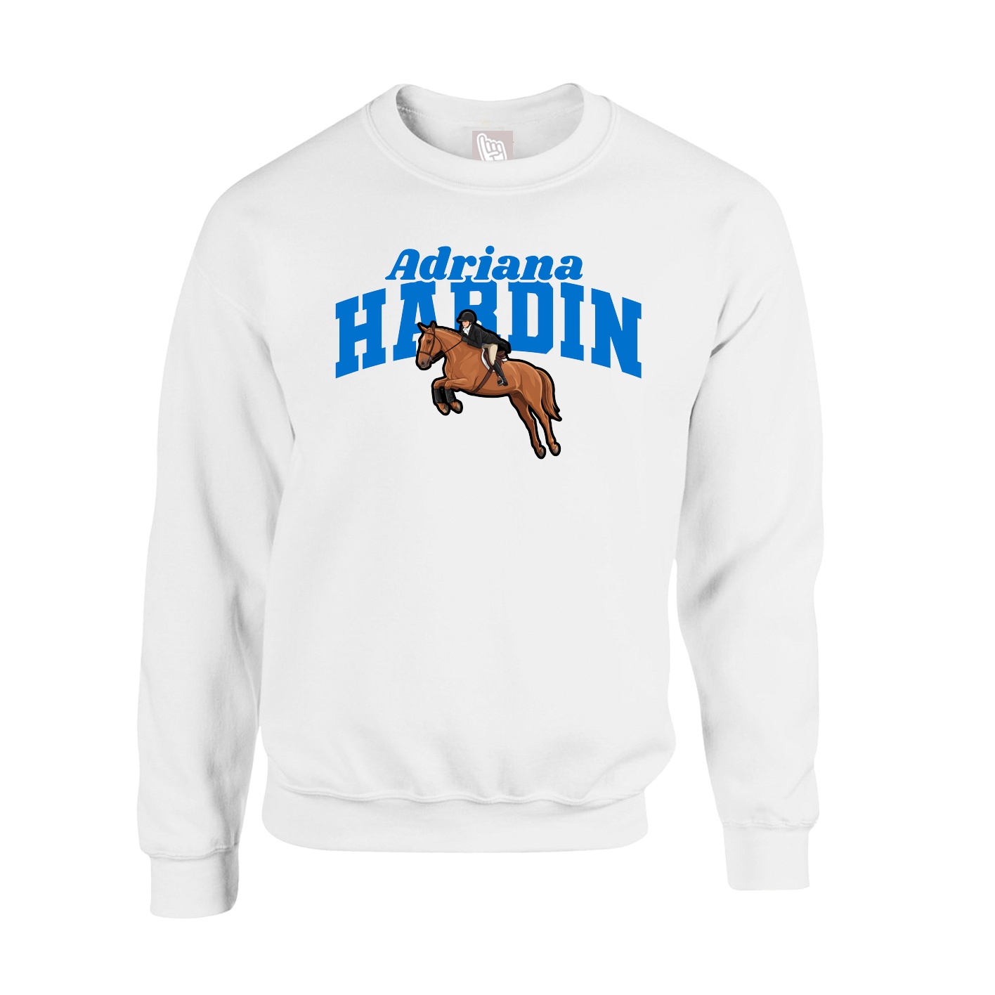 Fleece Crew — Signature Arch in White