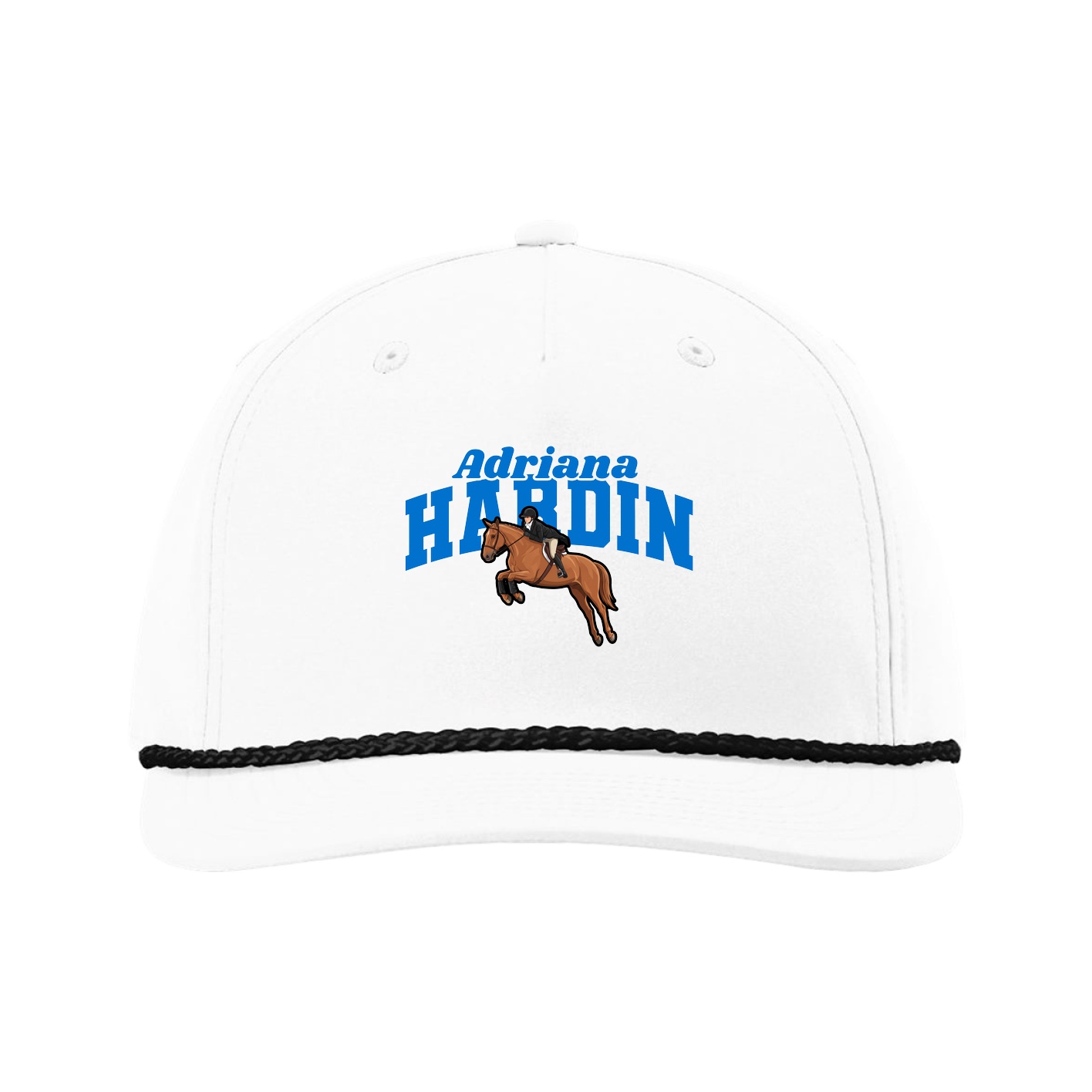 Five-Panel Classic Rope Cap — Signature Arch in White