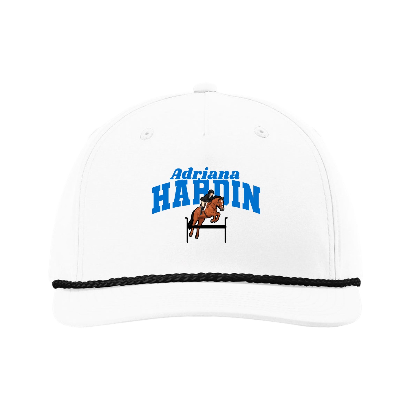 Five-Panel Classic Rope Cap — Signature Arch in White