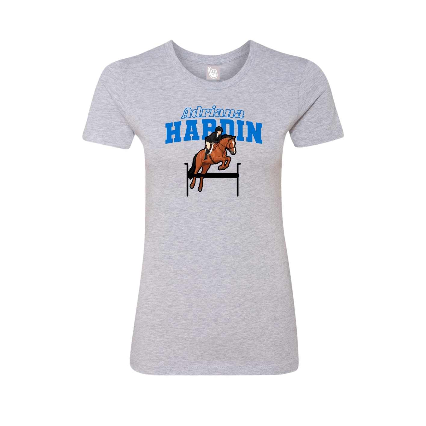 Fitted Women's Tee — Name Arch in Grey