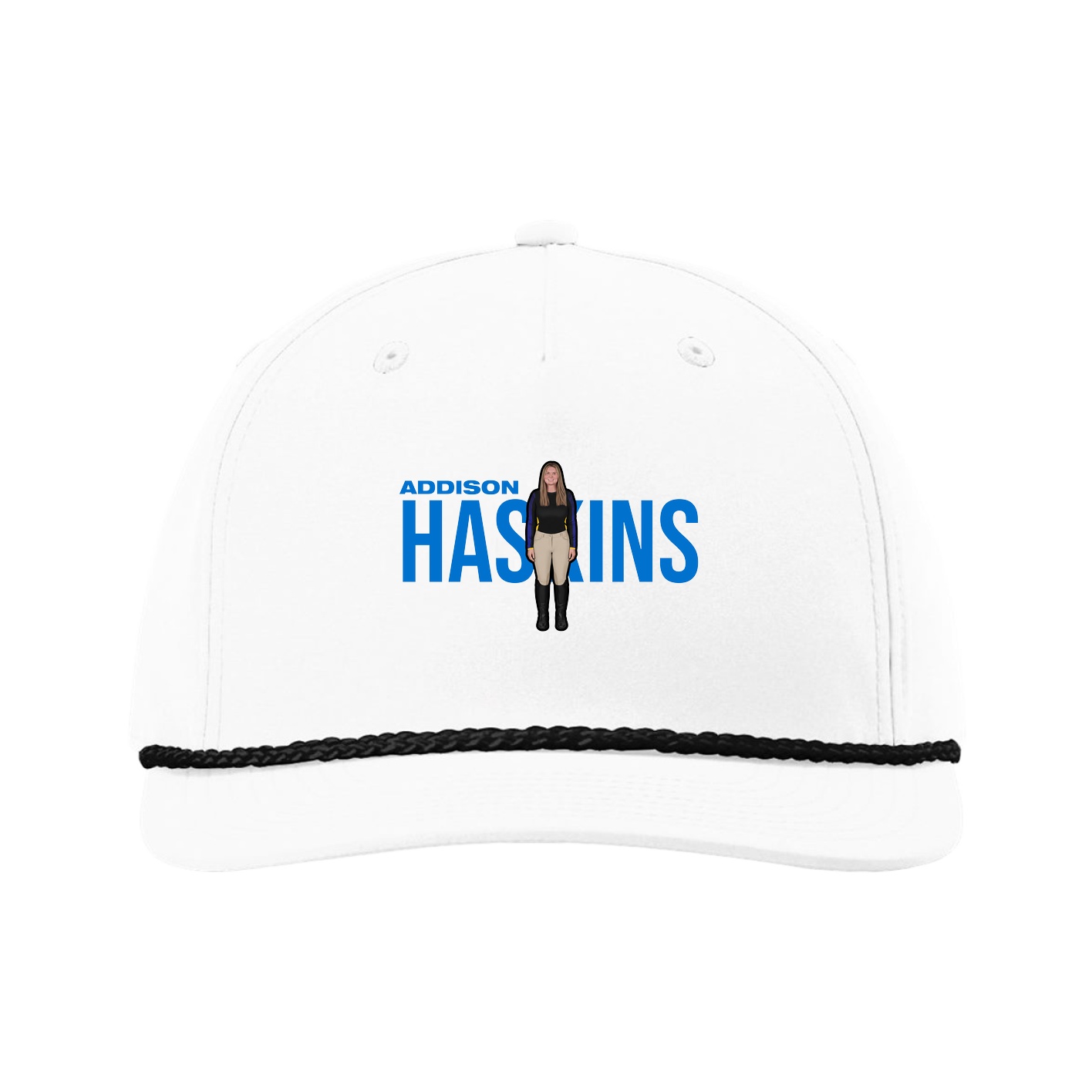 Five-Panel Classic Rope Cap — Player Name in White