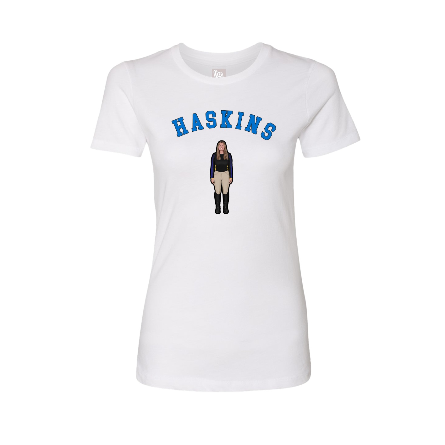 Fitted Women's Tee — Shirsey Arch in White