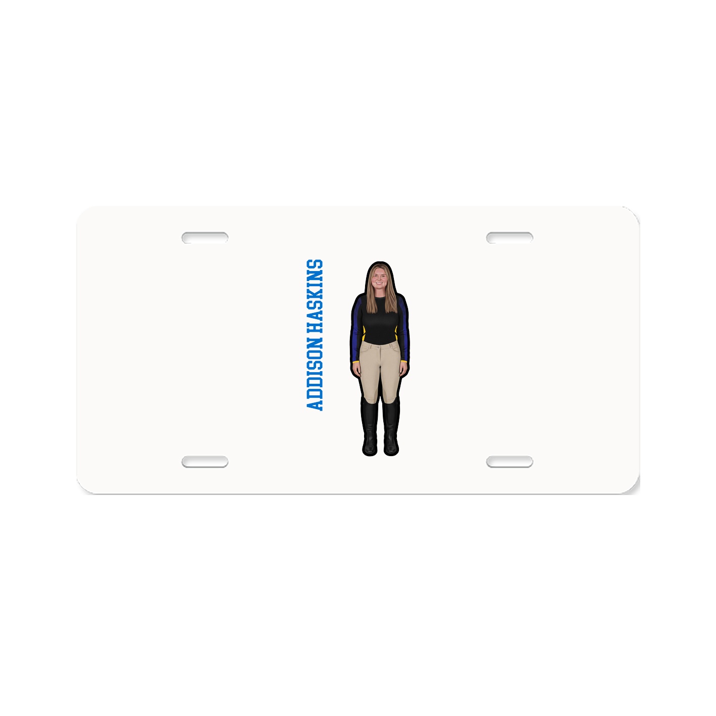 License Plate — Name Vertical in Classic