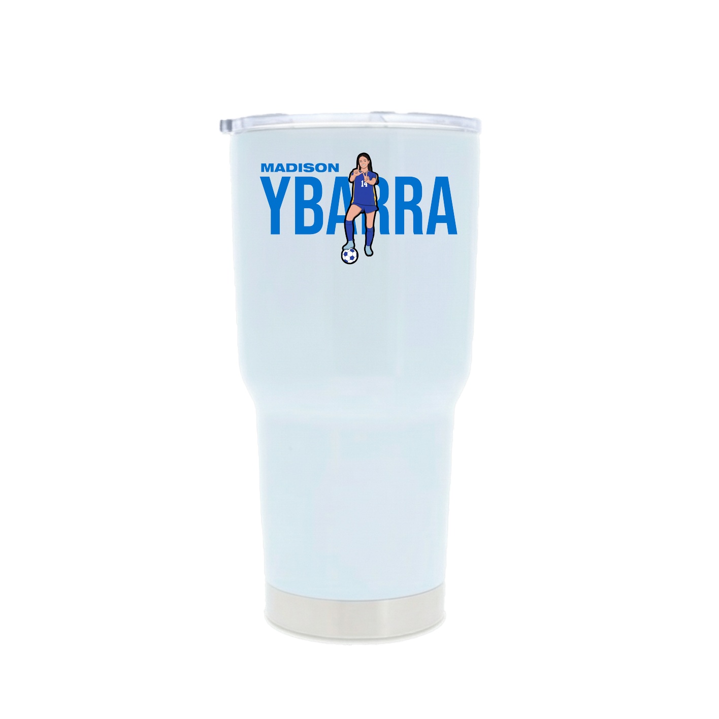 30oz Stainless Steel Tumbler — Player Name in White