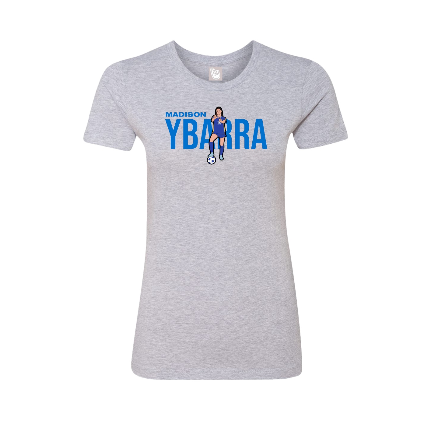 Fitted Women's Tee — Player Name in Grey