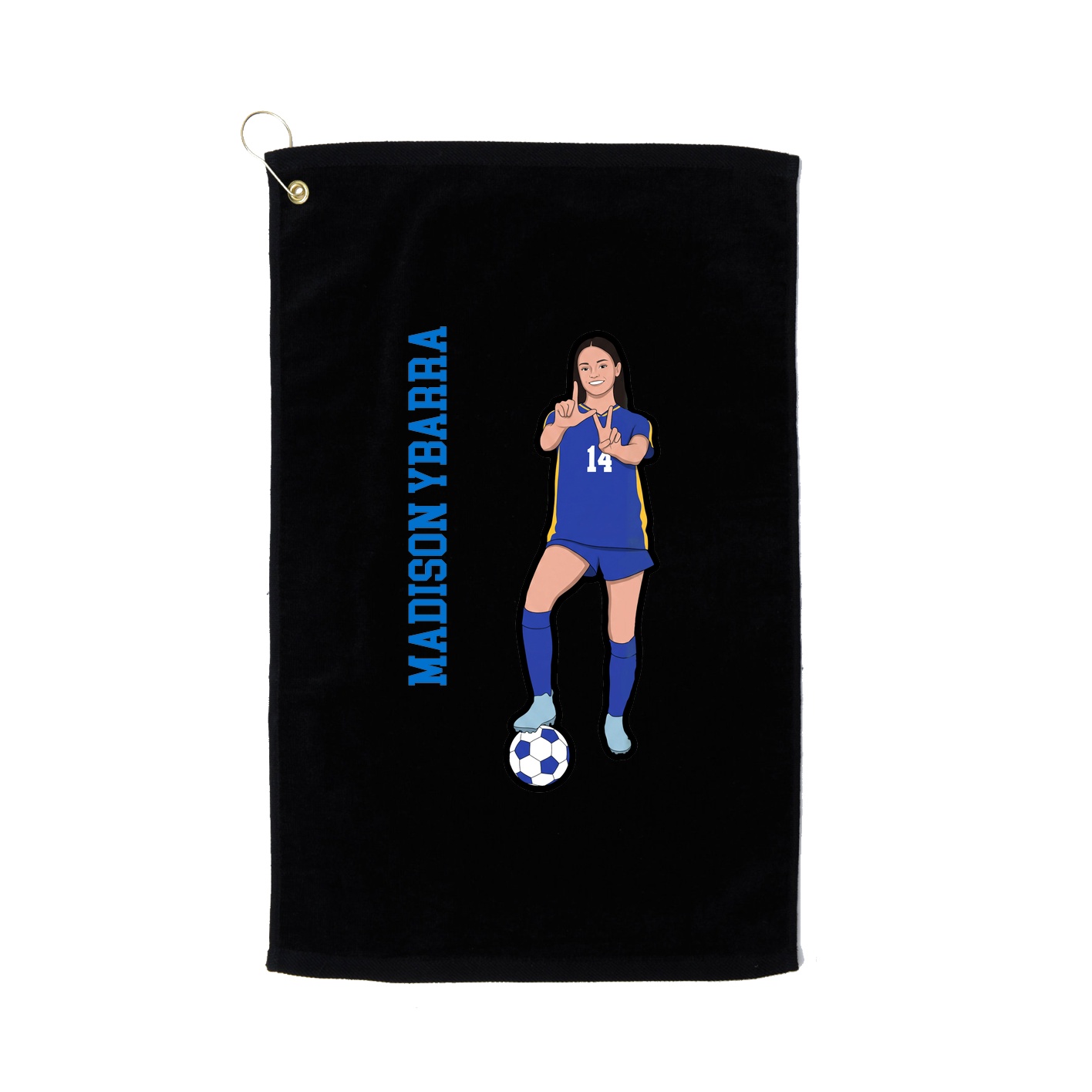 Golf Towel — Name Vertical in Black