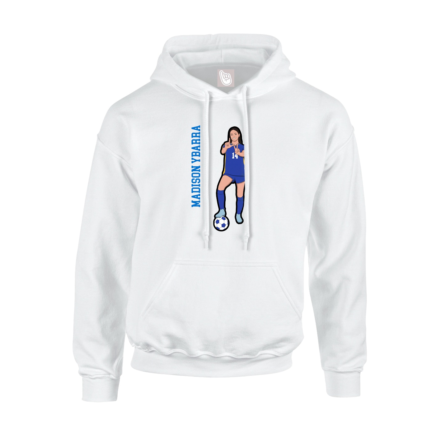 Hoodie — Name Vertical in White