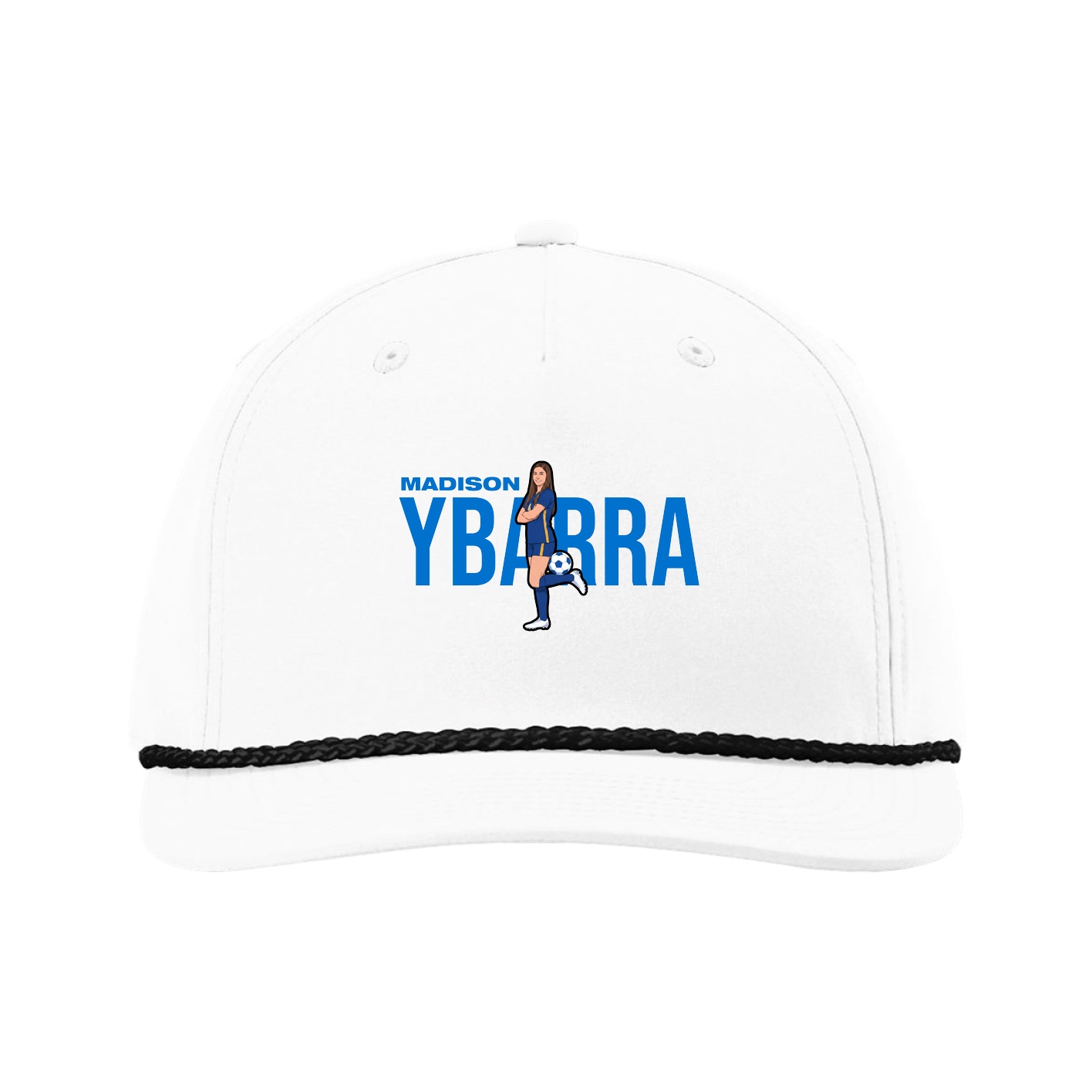 Five-Panel Classic Rope Cap — Player Name in White