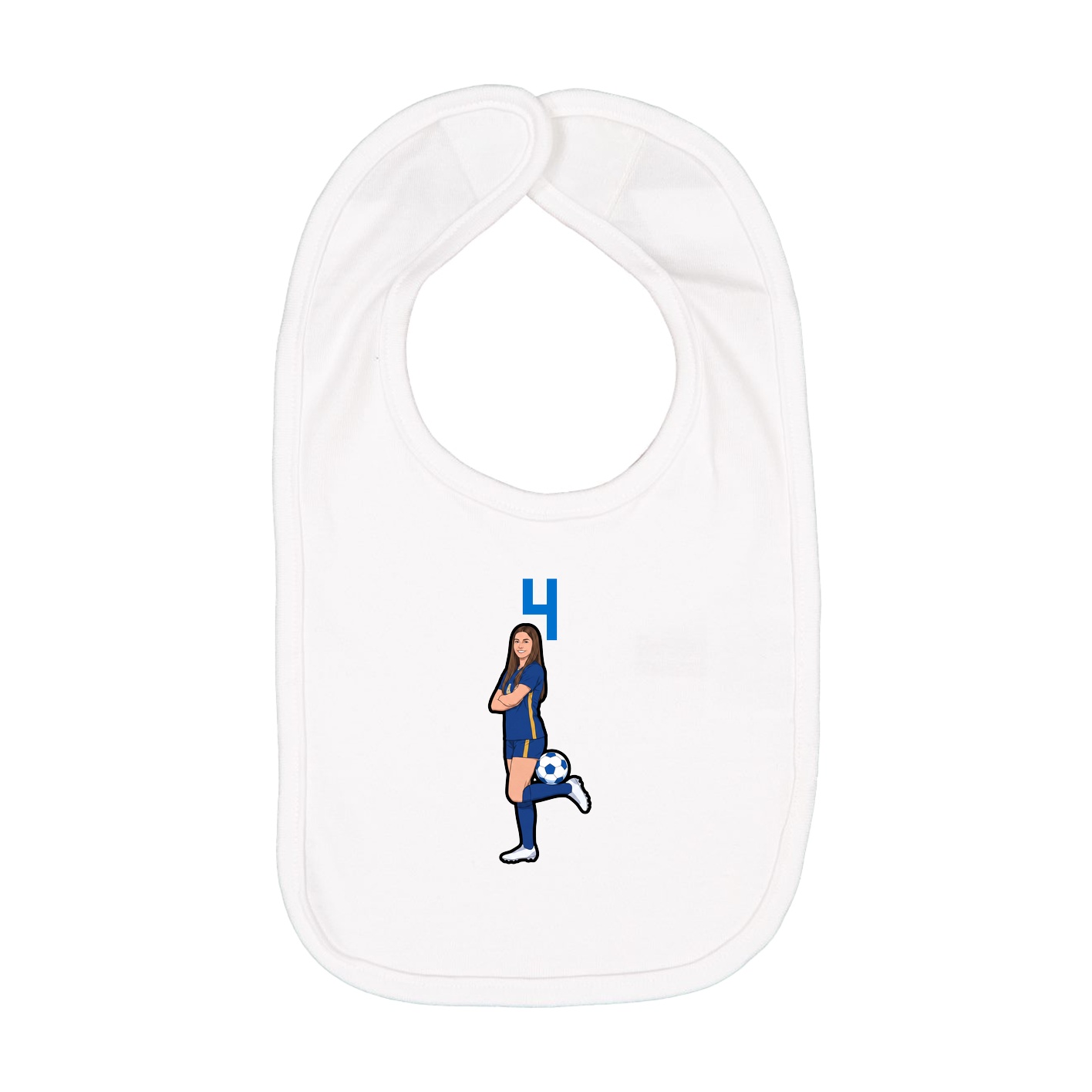 Infant Bib — Number Top in White